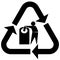 Glass recycling symbol tidy man, Glass recycling icon with a tidy man and bottle, vector illustration.
