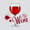 A glass of red wine. Drops of wine. Vector illustration