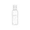 Glass roller bottle for essential oils vector sketch. Perfume inside plastic cosmetic container with ball on top.