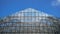 The glass roof of the vegetable greenhouse.