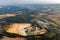 Glass sand mine in Bohemian Paradise in aerial photo