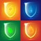 Glass shield icon set