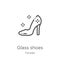 glass shoes icon vector from fairytale collection. Thin line glass shoes outline icon vector illustration. Outline, thin line