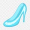 Glass slipper icon, cartoon style