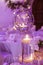 Glass sphere with candle inside. Wedding decor