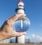 Glass sphere with hellevoetsluis lighthouse