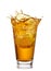 Glass of splashing apple juice