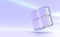 Glass square composition of crystal cubes or blocks with light dispersion and refraction effect, angle view. Clear boxes