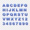 Glass Style Upper Case Distorted Alphabet Letters and Numbers Collection