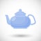 Glass teapot flat vector icon