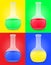 Glass test tube with color liquid vector illustrat
