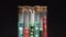Glass test tubes with boiling multi-colored liquid.
