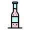 Glass tonic bottle icon color outline vector