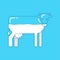 Glass transparent cow. Milk inside cow. Animal silhouette vector illustration