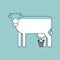 Glass transparent cow. Milk inside cow. Animal silhouette vector illustration
