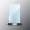 Glass trophy award isolated. Vector blank award on bright background. Crystal glossy design winner