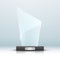 Glass trophy award isolated. Vector blank award on bright background. Crystal glossy design winner