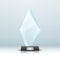 Glass trophy award isolated. Vector blank award on bright background. Crystal glossy design winner