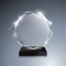 Glass trophy award. Vector crystal 3D mockup