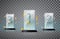 Glass trophy isolated on a transparent background. Set of cups - first, second and third place. Prize template. Challenge and spor