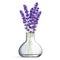 Glass Vase With Bunches Of Lavender