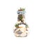 Glass vessel with seashells, decoration element, white background, isolate, contemporary