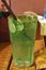 A glass of virgin mohito