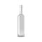 Glass vodka bottle with silver cap