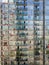 Glass walls of modern high-rise apartment building. Vancouver, BC, Canada.