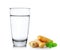 Glass of water and Fried Chinese Traditional Spring rolls food