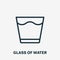 Glass of Water Linear Icon. Drinking Glass Line Pictogram. Glassful of Clean Water Icon. Editable stroke. Vector