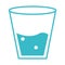 Glass with water mineral liquid blue silhouette style icon