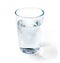 Glass of water. Realistic watercolor painting with kitchen item isolated on white with blue shade. Clear fresh water in