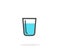 Glass of water vector icon isolated on white background, line water cup or beverage symbol clipart