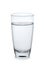 Glass of water on white background