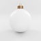 Glass White Christmas tree toy on a gray background, mocap, 3d render