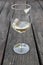 Glass of white whine in Balaton Wine region, Hungary