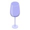 Glass for white wine icon, isometric style