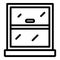 Glass window icon, outline style