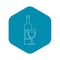 Glass of wine and a bottle icon, outline style