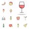 glass of wine colored icon. food icons universal set for web and mobile