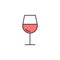 glass of wine colored outline icon. Element of food icon for mobile concept and web apps. Thin line glass of wine icon can be used