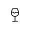 Glass of wine doodle icon, vector illustration
