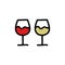Glass of wine doodle icon, vector illustration