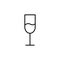 Glass with wine outline vector icon. Thin line wineglass