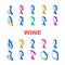 glass wine red wineglass drink icons set vector