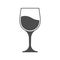 A glass of wine. Template for a logo, sticker, brand or label. Icon for websites and applications