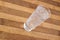 Glass on a wooden background