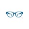 Glasses Blue Icon On White Background. Blue Flat Style Vector Illustration