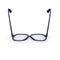 Glasses with blue plastic frame on white isolated background